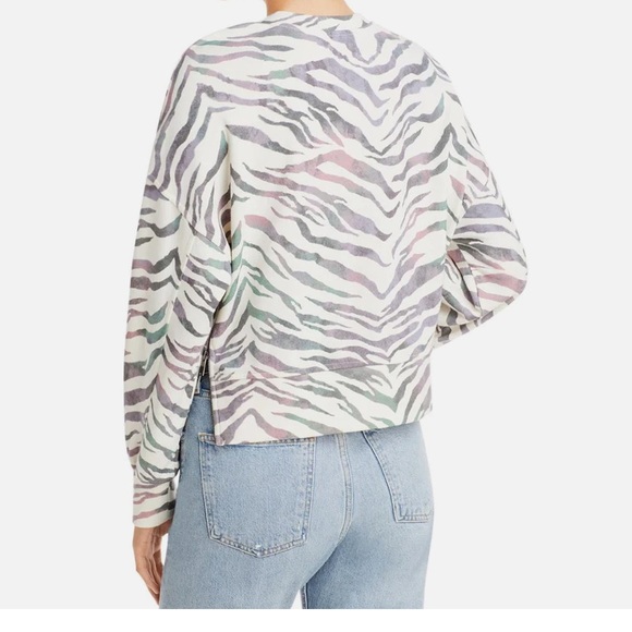 Rails Marlo Ivory Gradient Tiger Stripe sweatshirt cozy Fall Winter - Picture 2 of 11